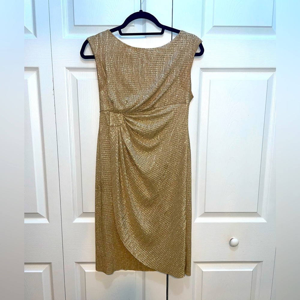 Metallic Gold Lined Dress Size 6